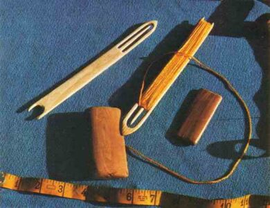 Net Making With Gauge Block and Netting Needle Image